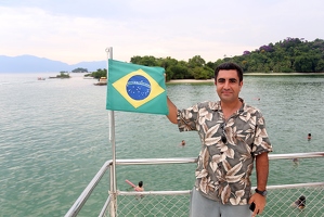 With the Brazilian flag