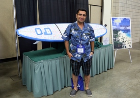 After my signature at the commemorative surfboard